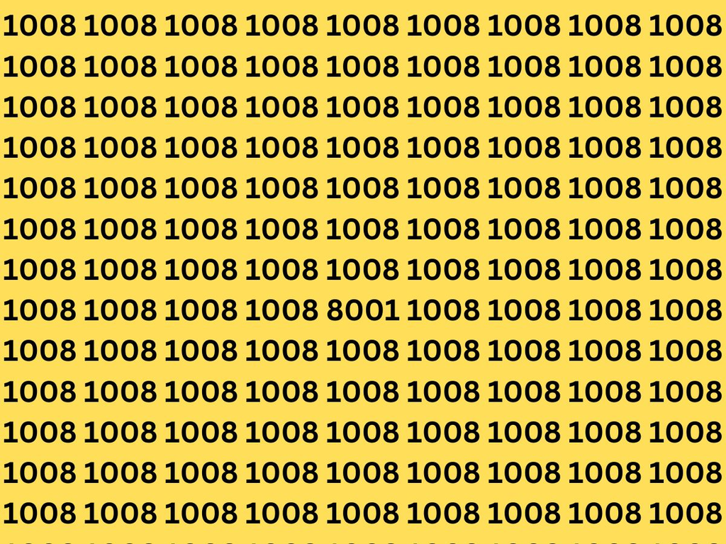 Défi visuel un seul 8001 se cache parmi tous ces 1008, saurez-vous le trouver en 10 secondes