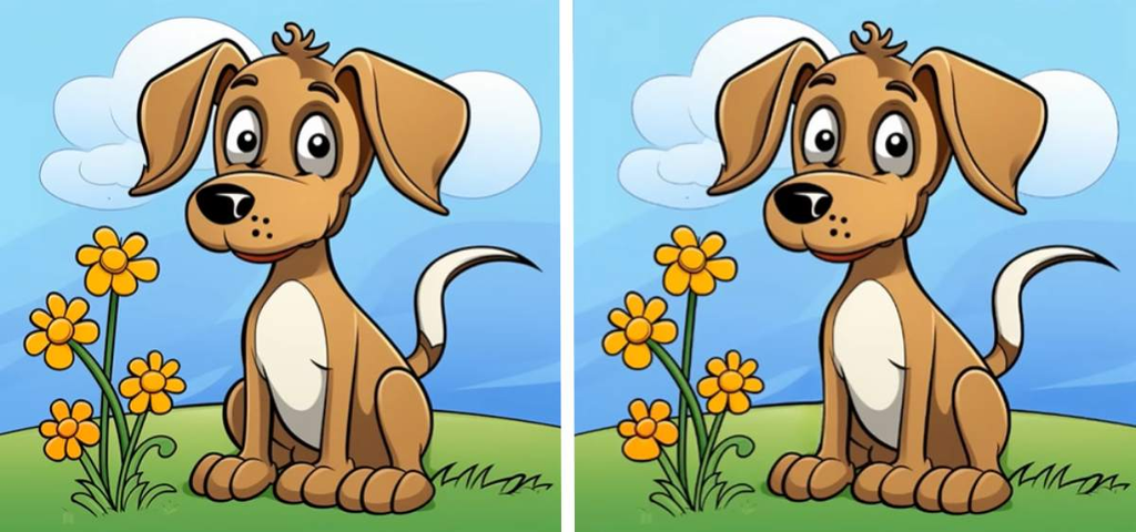 Jeu des 3 différences : ce petit chien cache bien son jeu, saurez-vous les trouver en 15 secondes ?